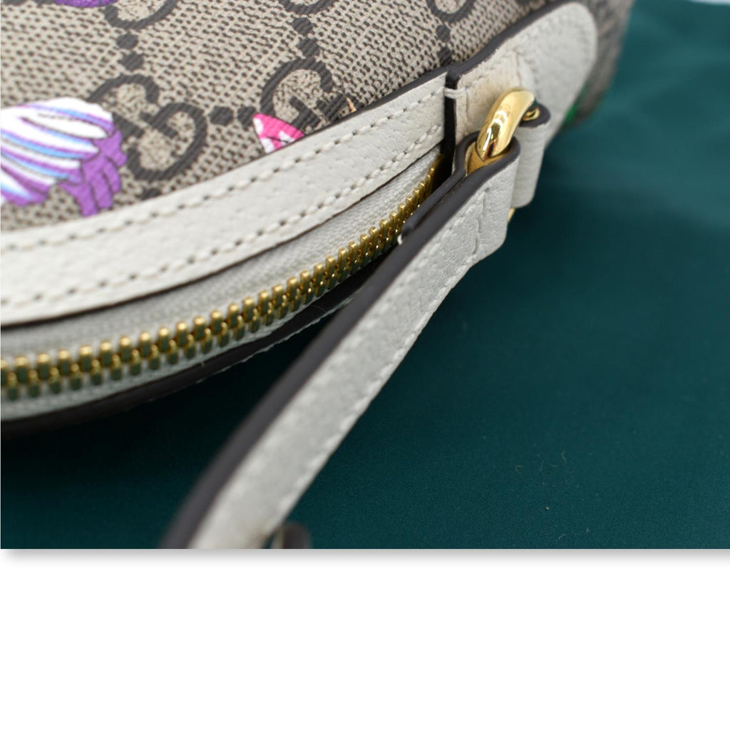 GUCCI Ophidia Flora Small Supreme Canvas Shoulder Bag Beige 499621