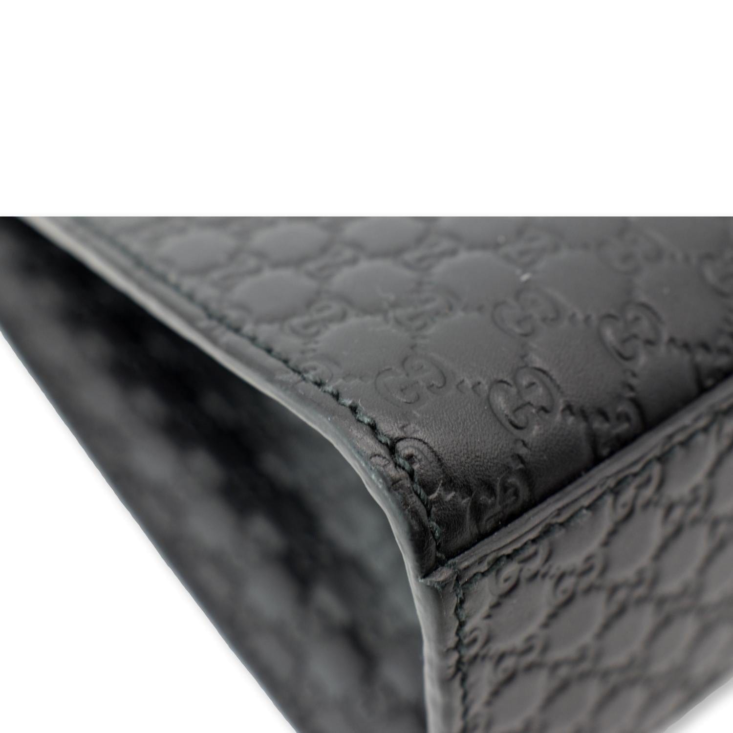 GUCCI Emily Medium GG Guccissima Leather Chain Shoulder Bag 449635 Black