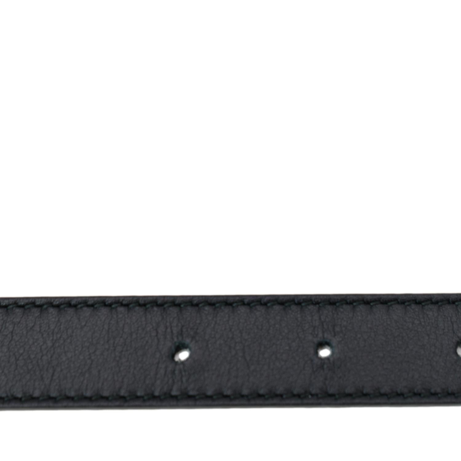 GUCCI Double G Buckle Leather Belt Black 409417