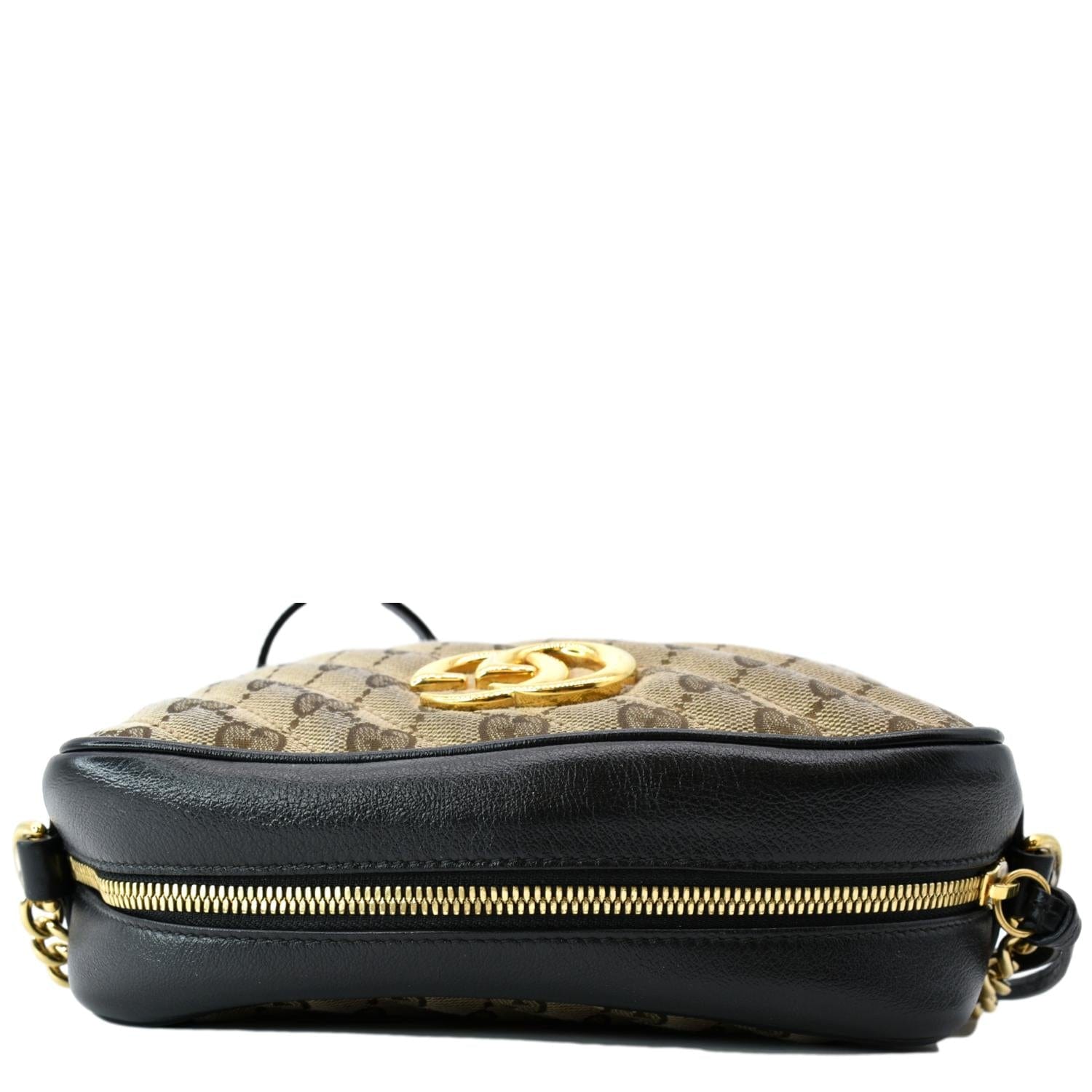 GUCCI GG Marmont Small Matelasse Canvas Leather Crossbody Bag Beige 447632