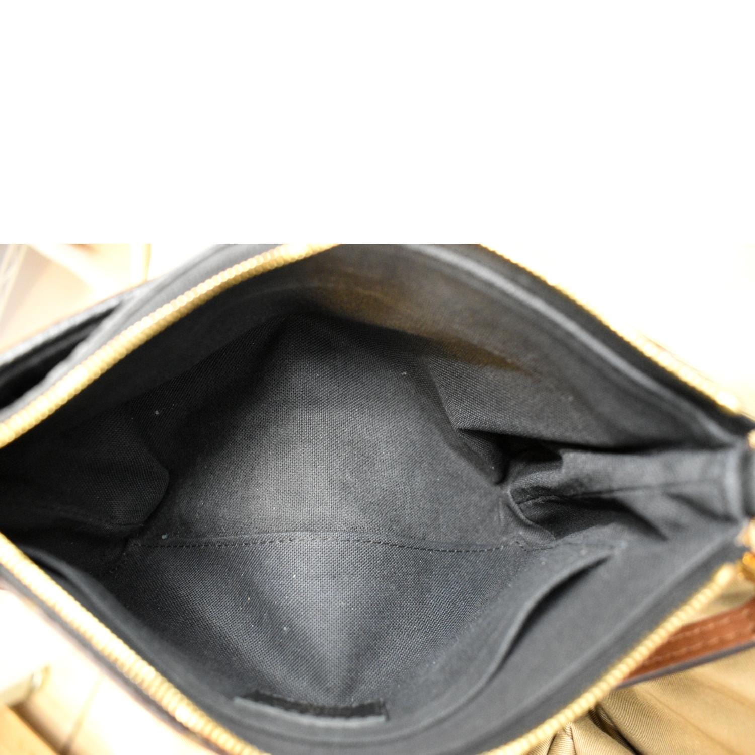LOUIS VUITTON Pallas Monogram Canvas Clutch Crossbody Bag Brown
