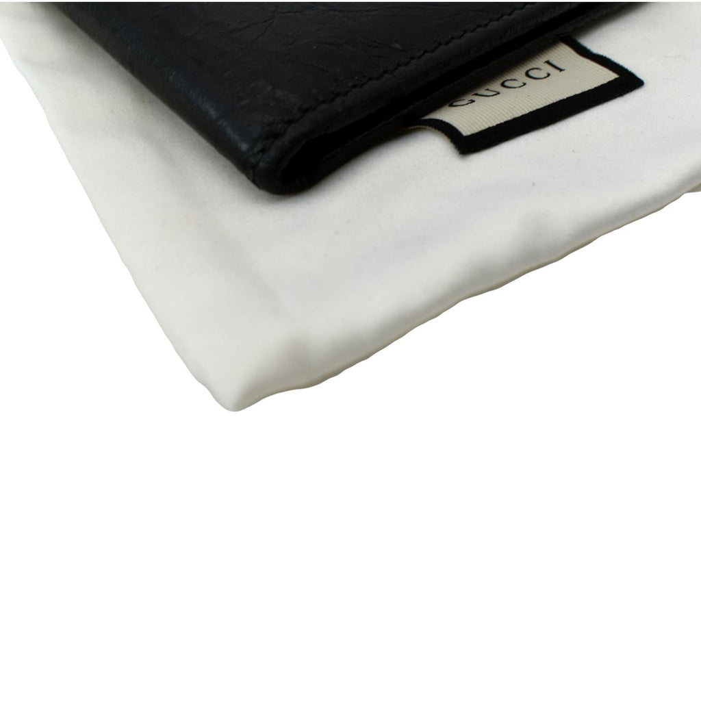 GUCCI Interlocking G Bi-Fold Calfskin Leather Wallet Black 575985