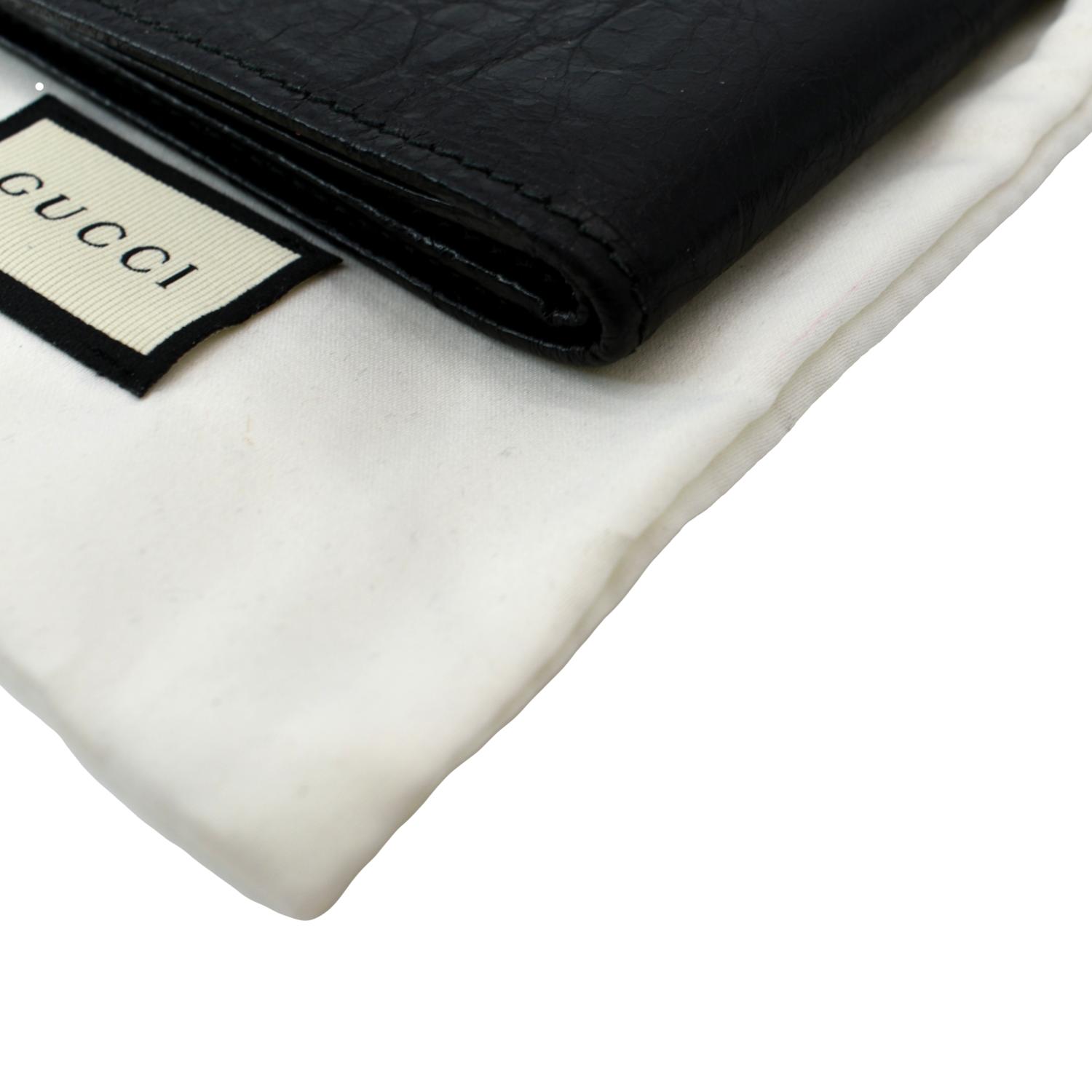 GUCCI Interlocking G Bi-Fold Calfskin Leather Wallet Black 575985