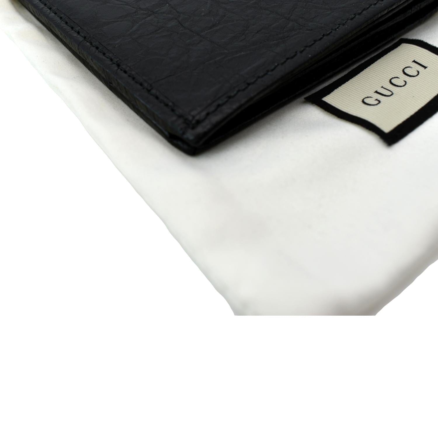 GUCCI Interlocking G Bi-Fold Calfskin Leather Wallet Black 575985