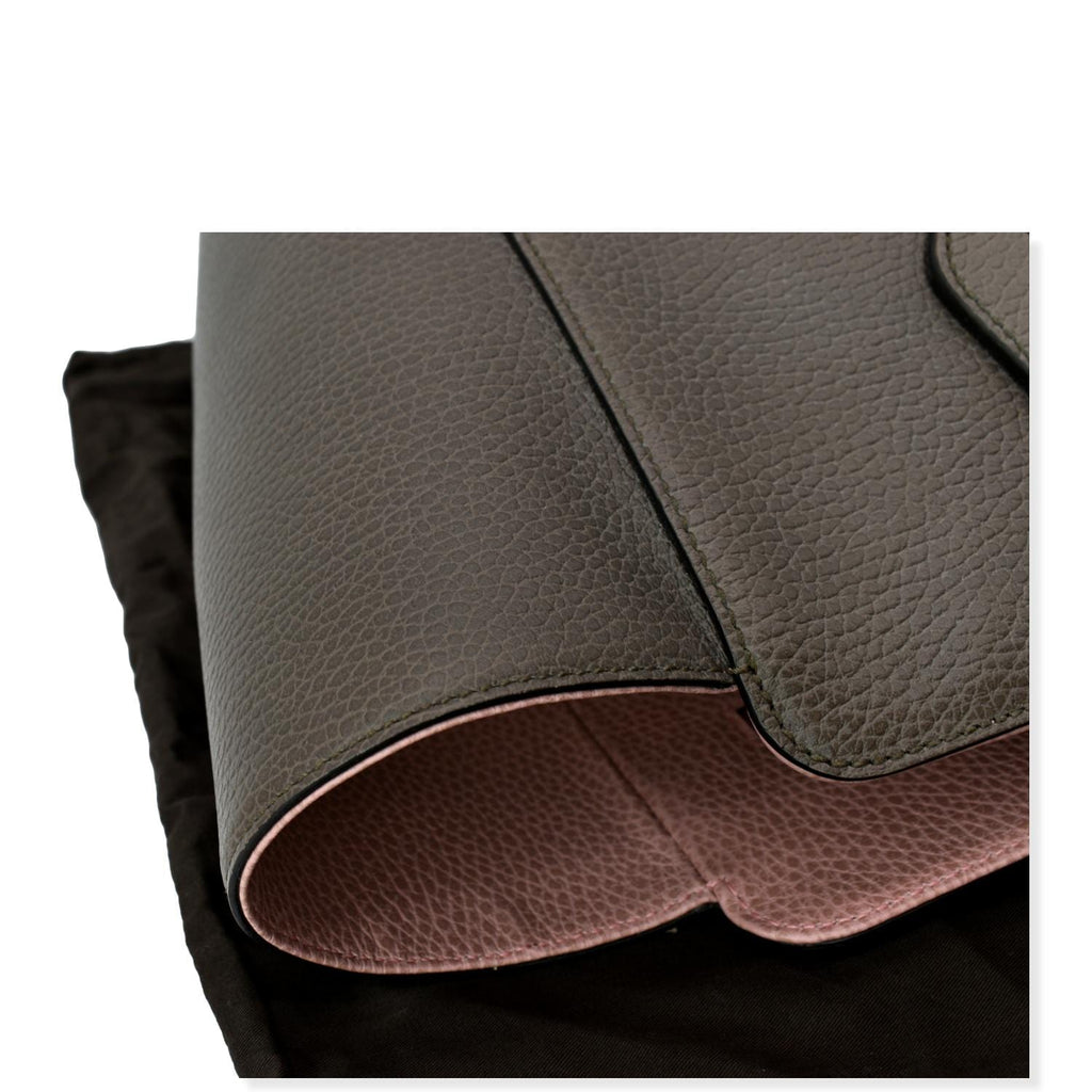 GUCCI Swing Medium Pebbled Leather Tote Bag Taupe 354397
