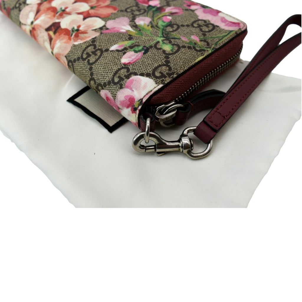 GUCCI Blooms Zip Around GG Canvas Wallet Beige 410076