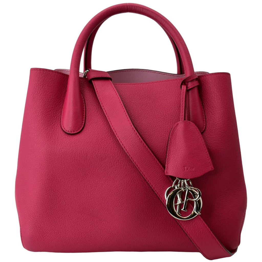 CHRISTIAN DIOR Open Bar Grained Leather Tote Bag Pink
