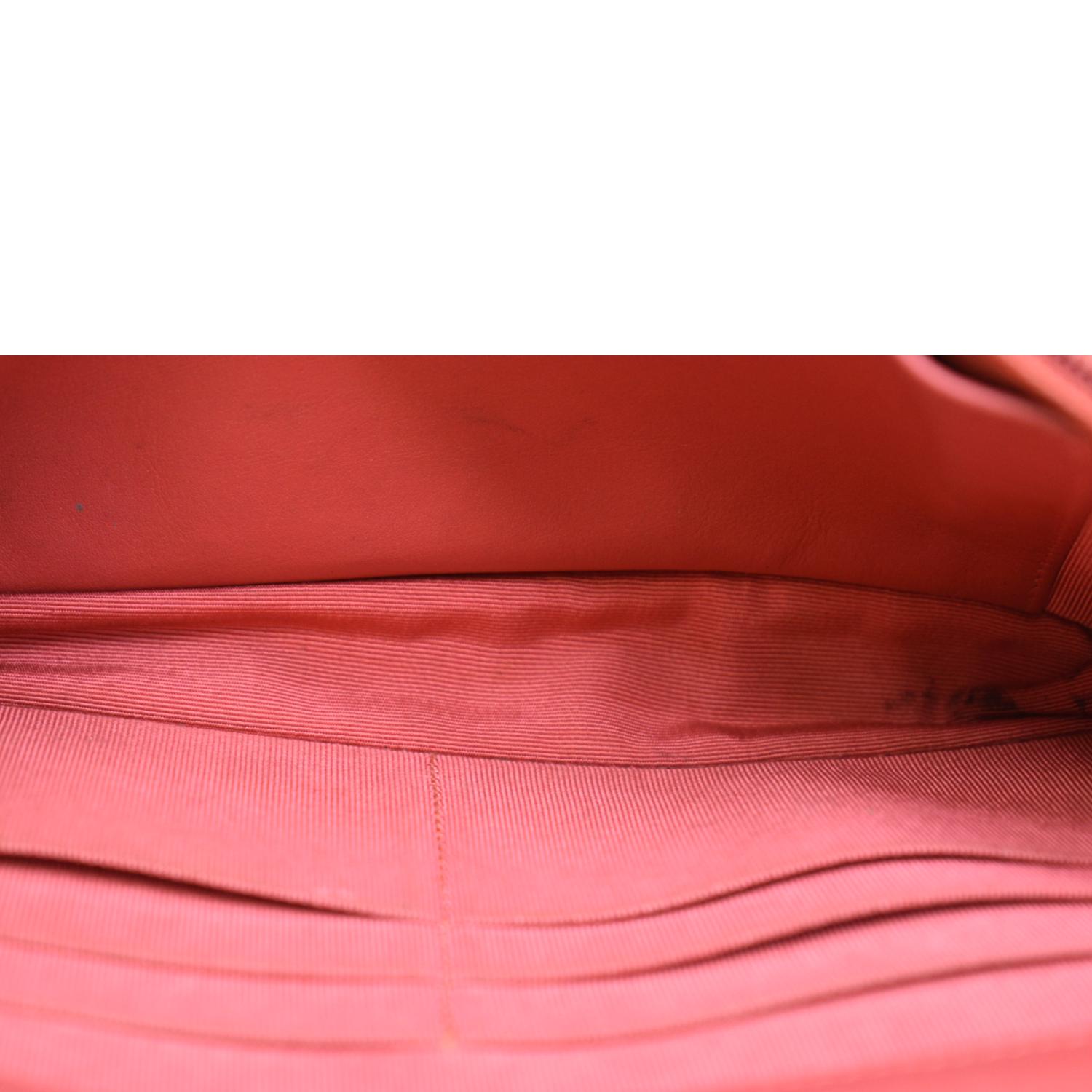 CHANEL WOC Patent Leather Wallet On Chain Clutch Bag Orange