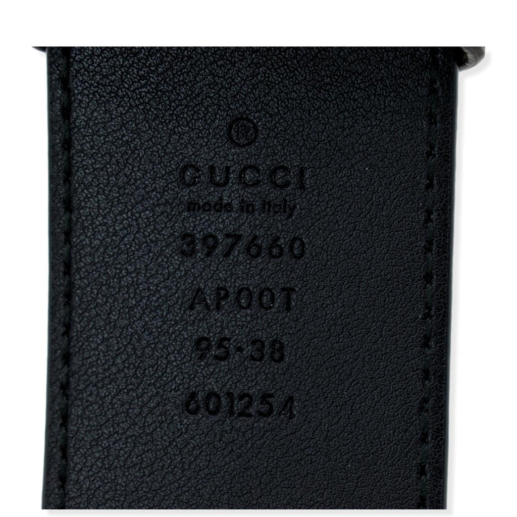 GUCCI  Double G Buckle Leather Belt Black 397660