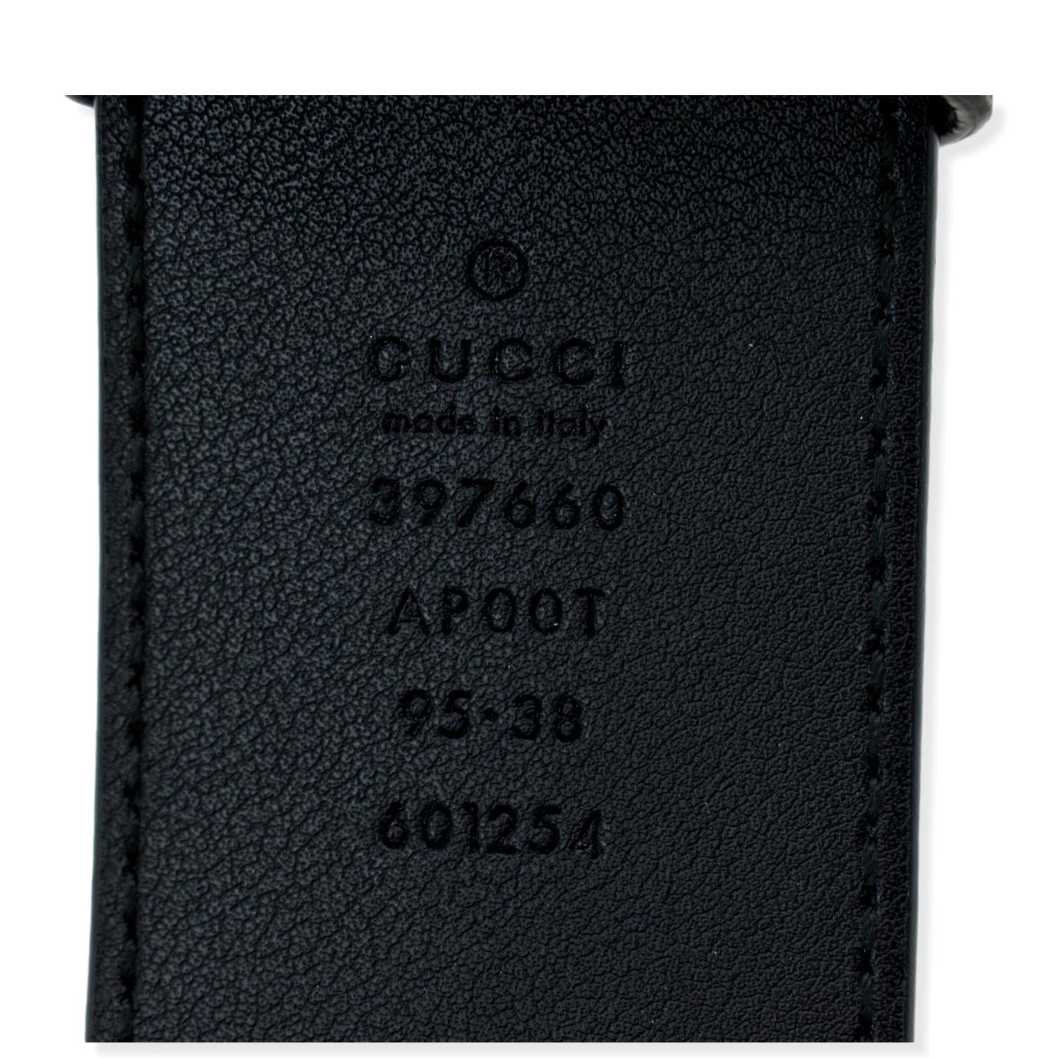 GUCCI  Double G Buckle Leather Belt Black 397660