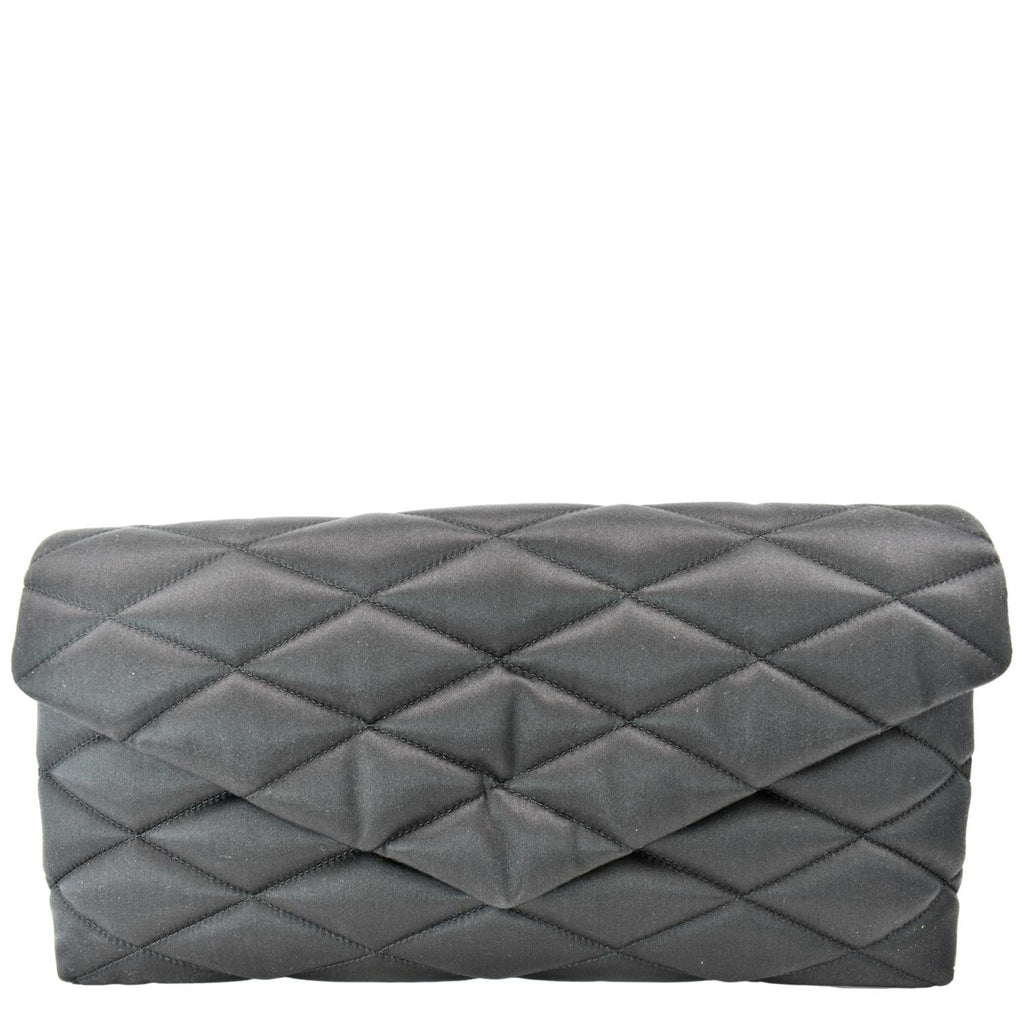 YVES SAINT LAURENT Sade Large Satin Clutch Black