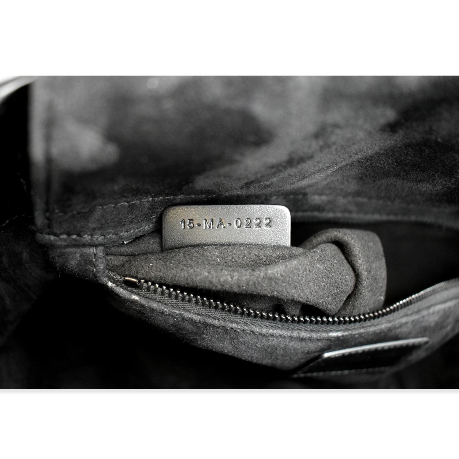 CHRISTIAN DIOR Medium Black Lady Dior Cannage Calfskin Shoulder Bag Black