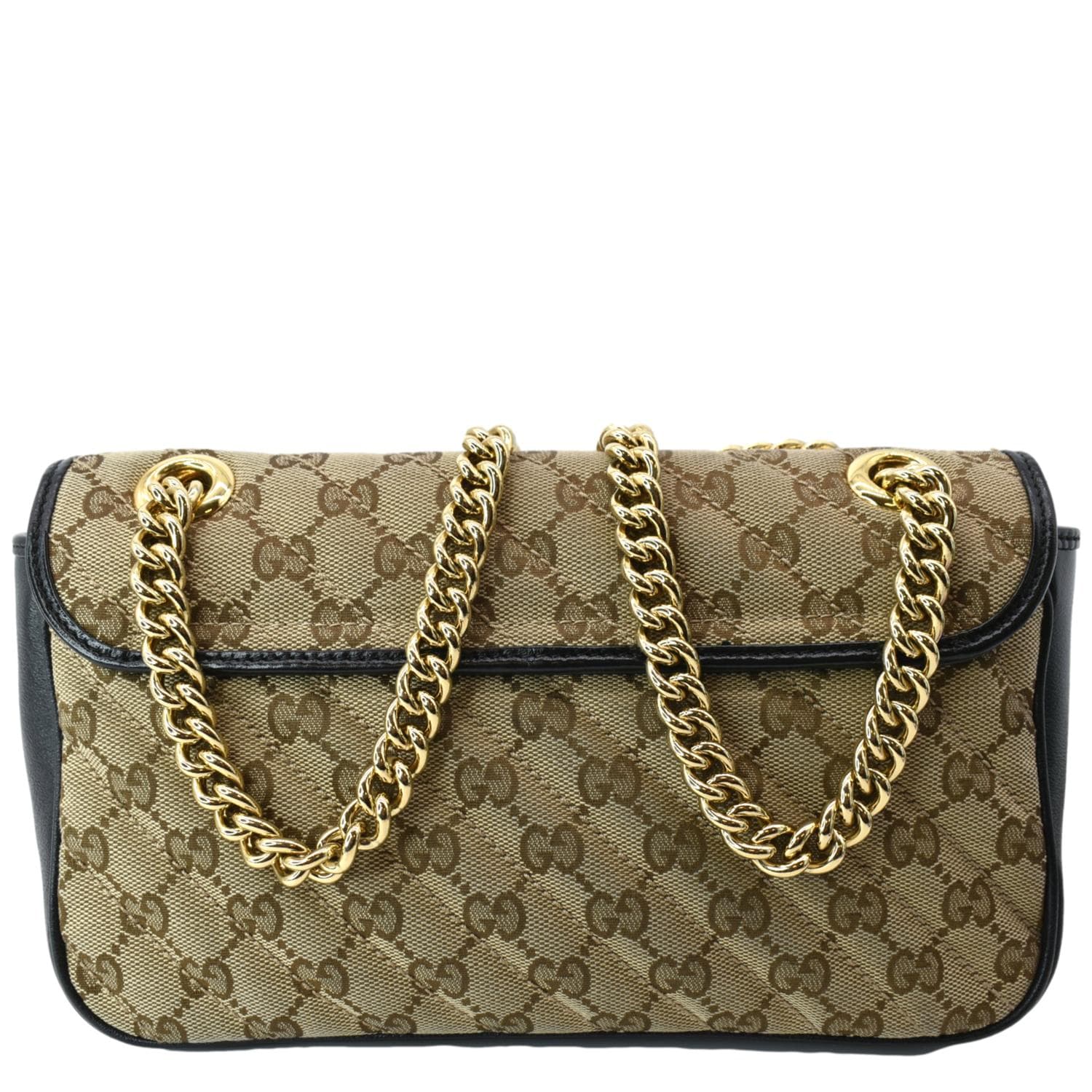 GUCCI GG Marmont Small Matelasse Canvas Shoulder Bag Black 443497