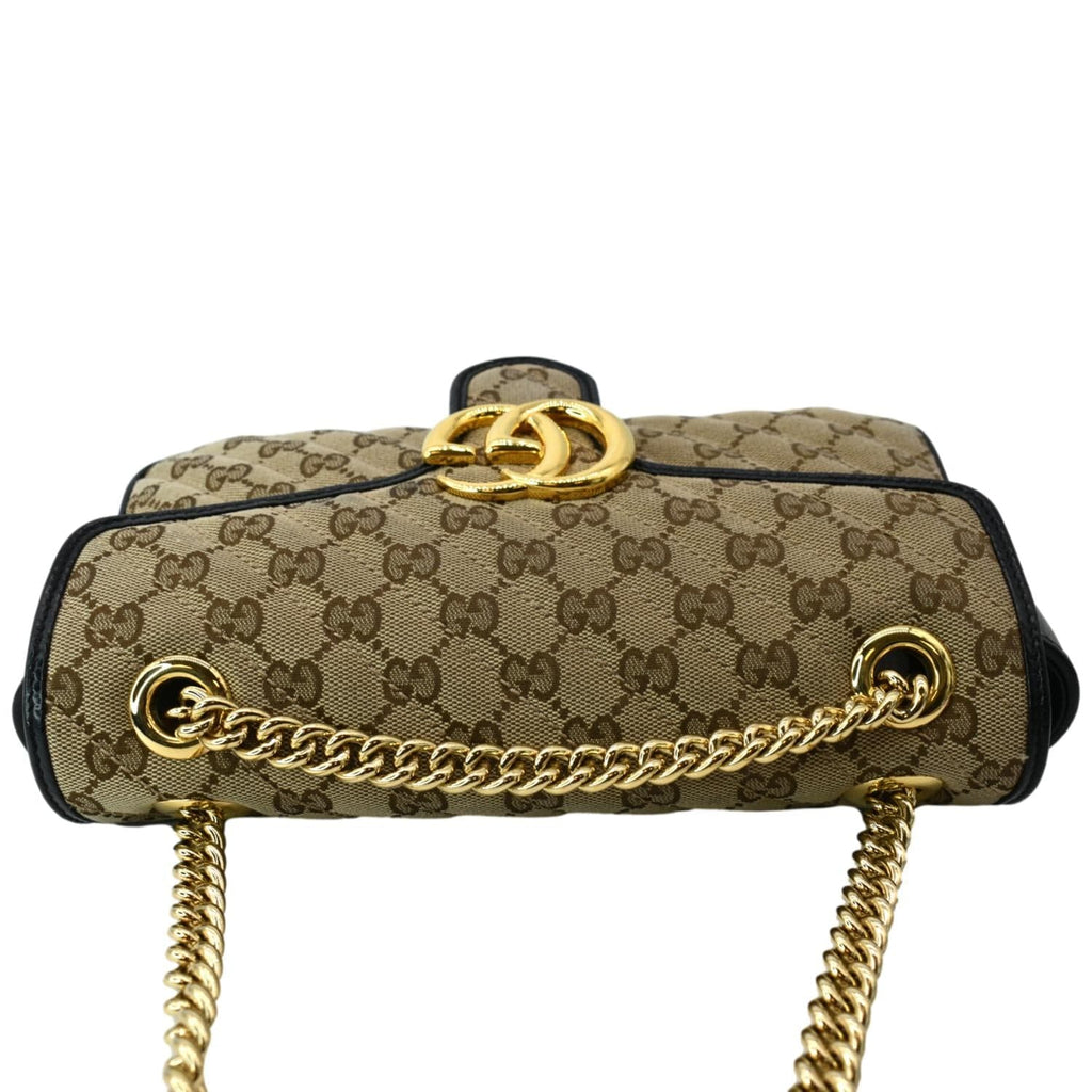 GUCCI GG Marmont Small Matelasse Canvas Shoulder Bag Black 443497