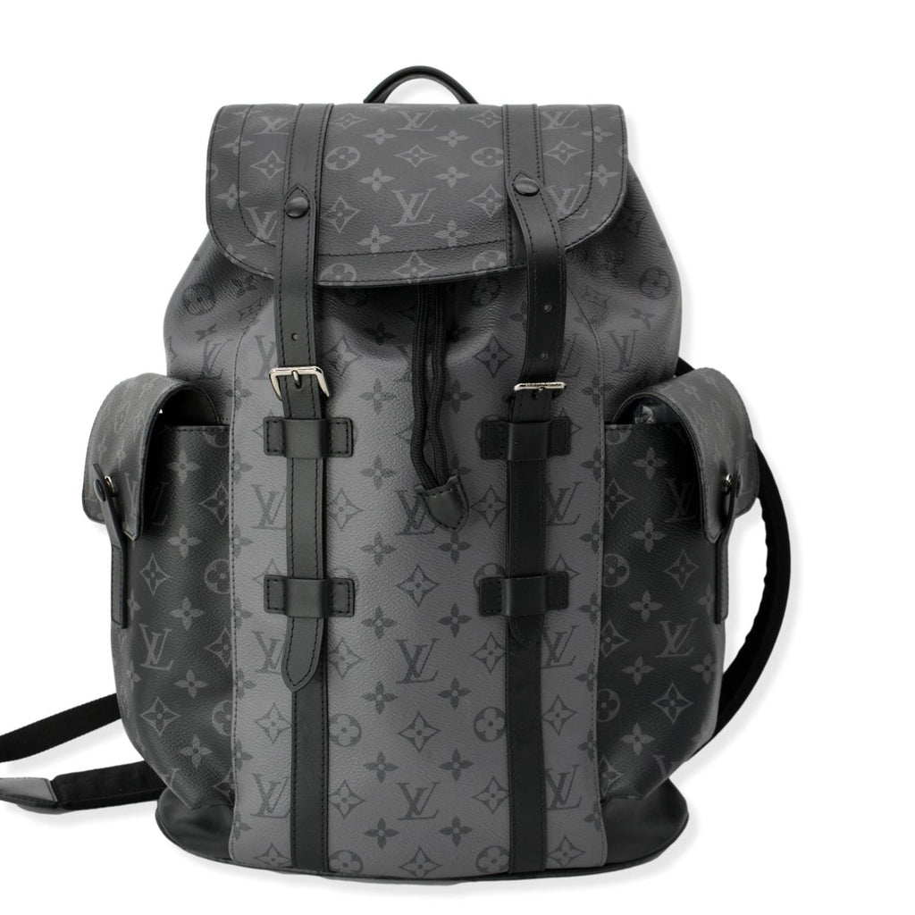 LOUIS VUITTON Christopher PM Reverse Monogram Eclipse Backpack Bag Black
