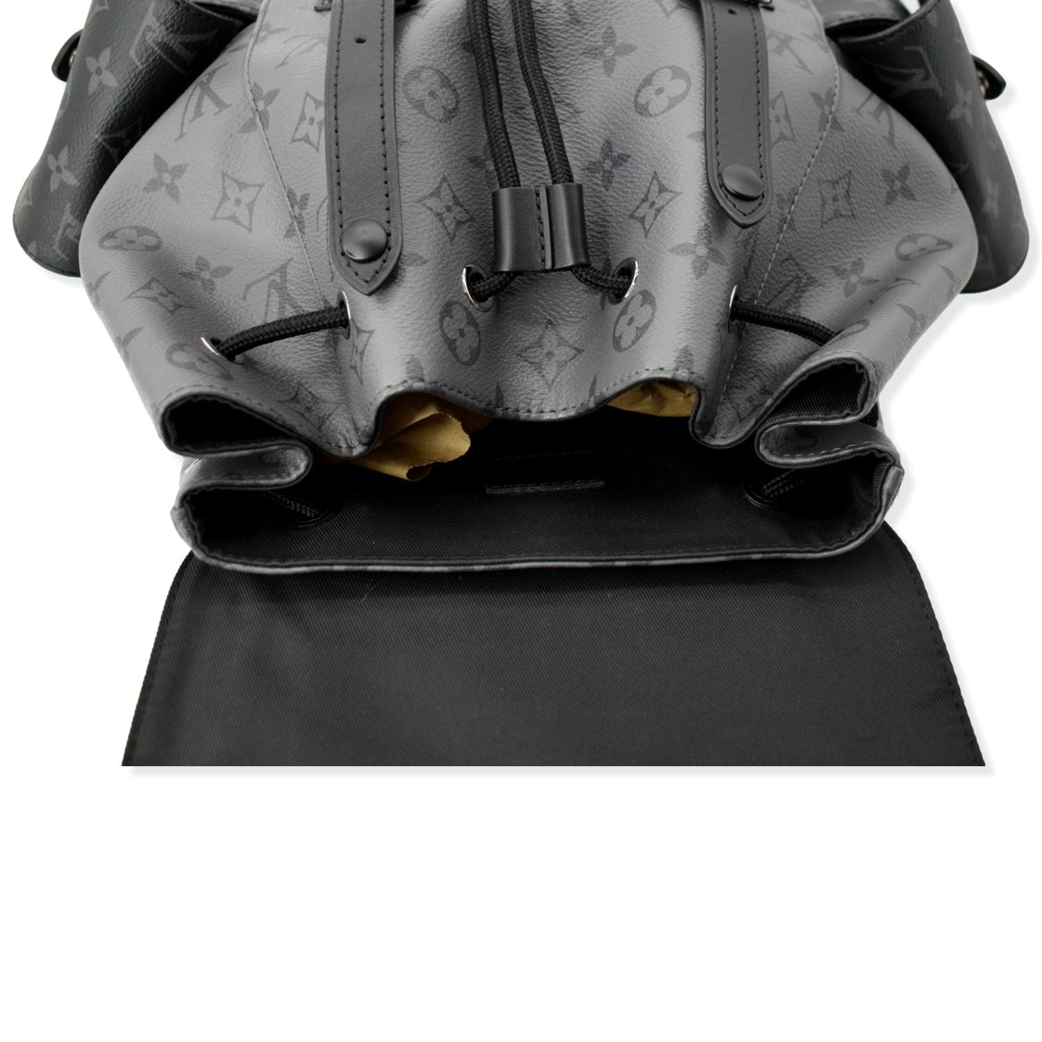 LOUIS VUITTON Christopher PM Reverse Monogram Eclipse Backpack Bag Black
