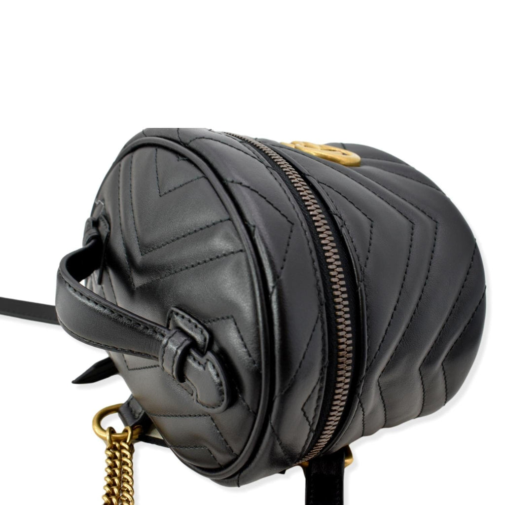 GUCCI GG Marmont Mini Leather Backpack Bag Black 598594