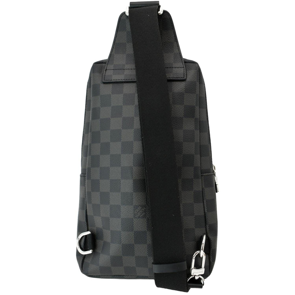 LOUIS VUITTON Avenue Sling Damier Graphite Backpack Bag Black