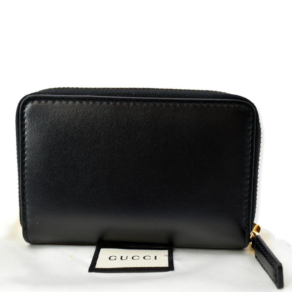 GUCCI Logo Leather Zip Around  Case Wallet Black 547597