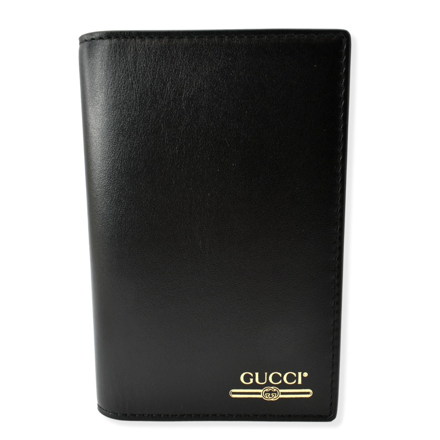 GUCCI Bi-Fold Leather Document Holder Black 547608