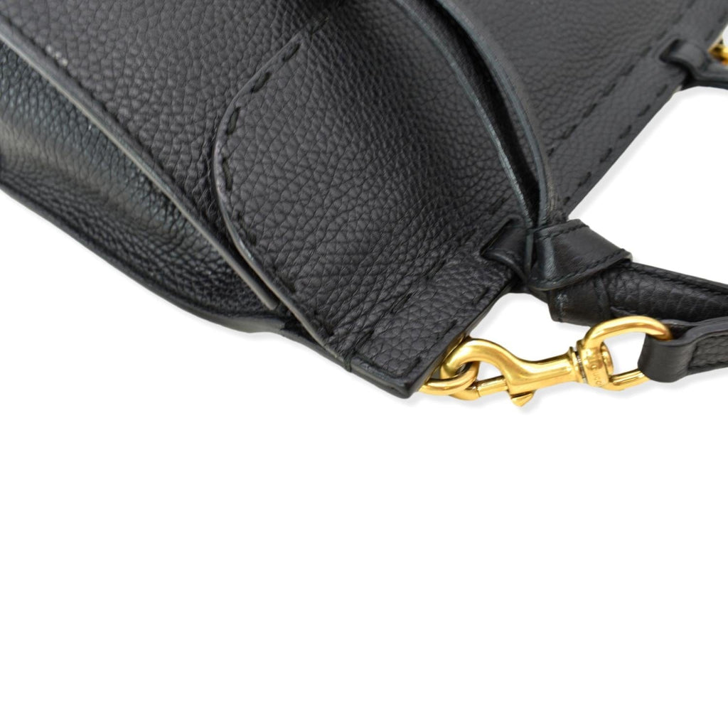 GUCCI GG Marmont Leather Top Handle Shoulder Bag Black 442622