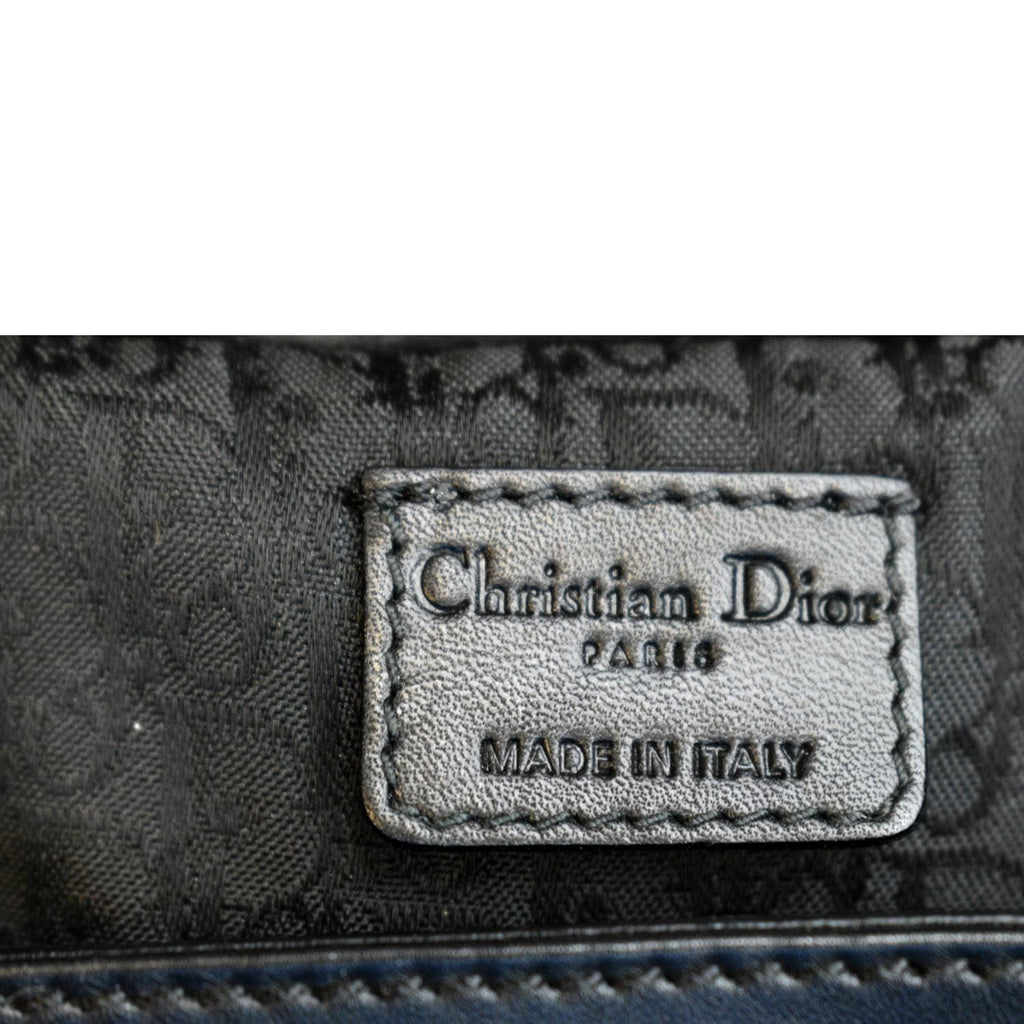 CHRISTIAN DIOR Quilted Satin Tote Bag Black