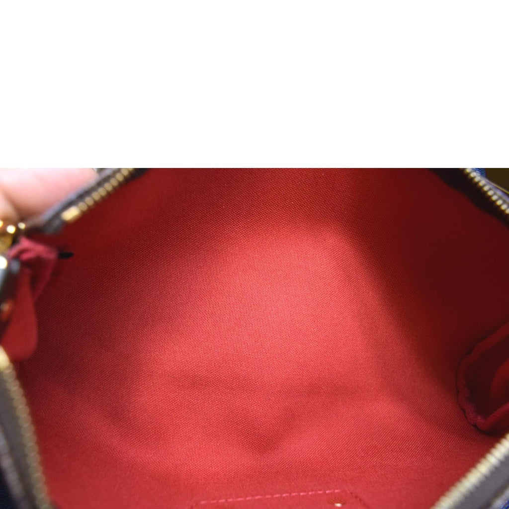 LOUIS VUITTON Eva Pochette Damier Ebene Clutch Crossbody Bag Brown