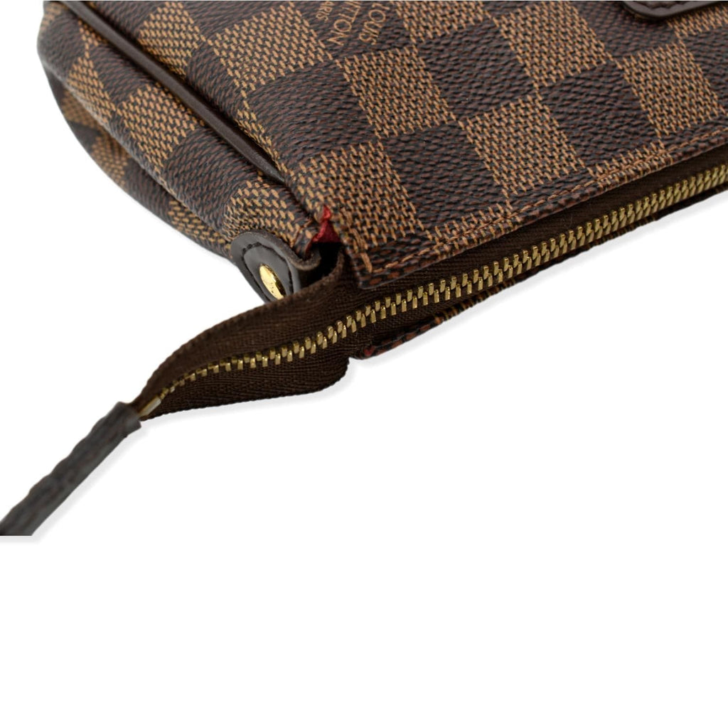 LOUIS VUITTON Eva Pochette Damier Ebene Clutch Crossbody Bag Brown