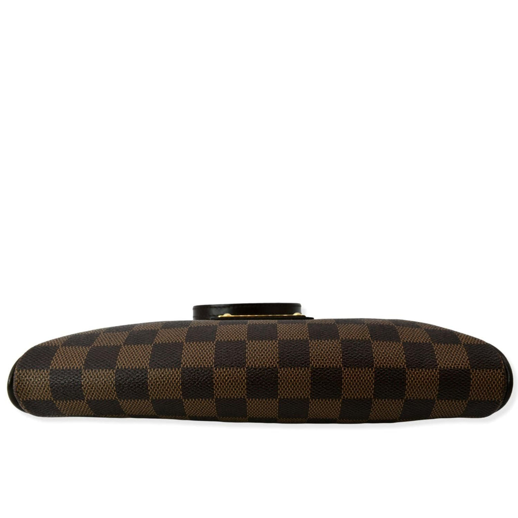 LOUIS VUITTON Eva Pochette Damier Ebene Clutch Crossbody Bag Brown