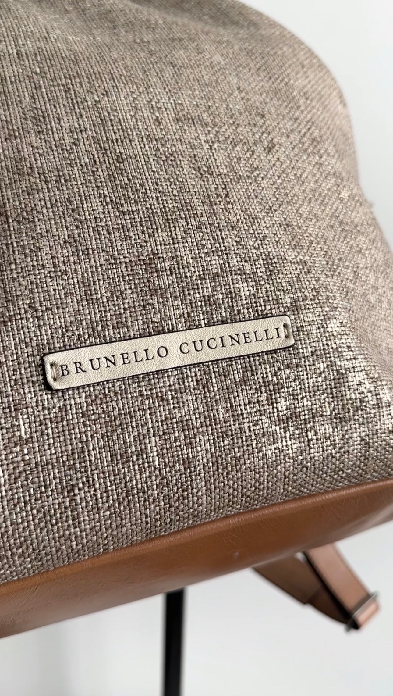 Brunello Cucinelli Gold Metallic Canvas Fringe Backpack