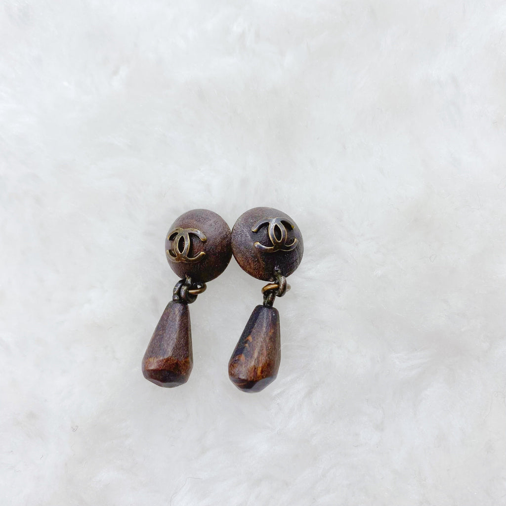 Chanel Wooden Earrings