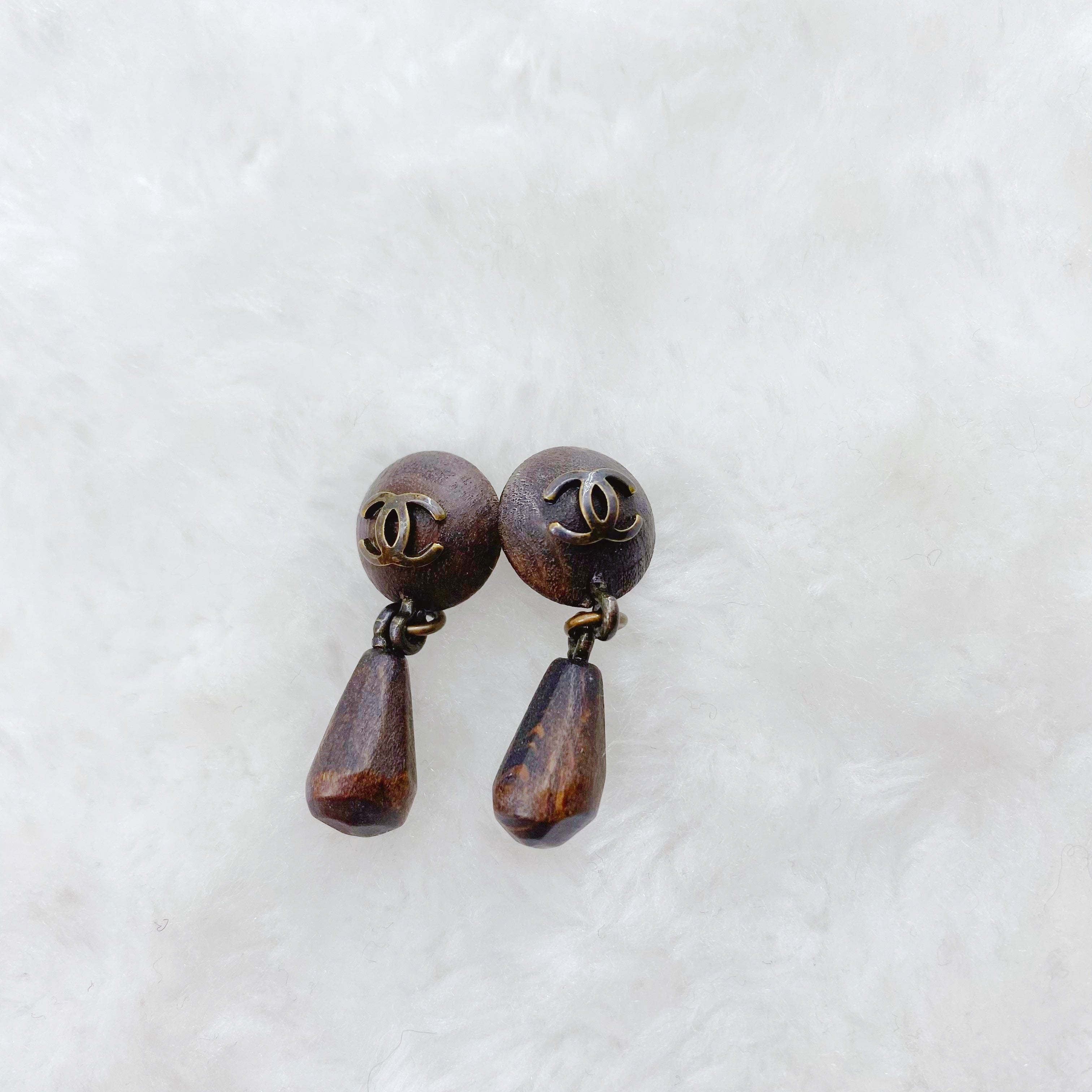 Chanel Wooden Earrings