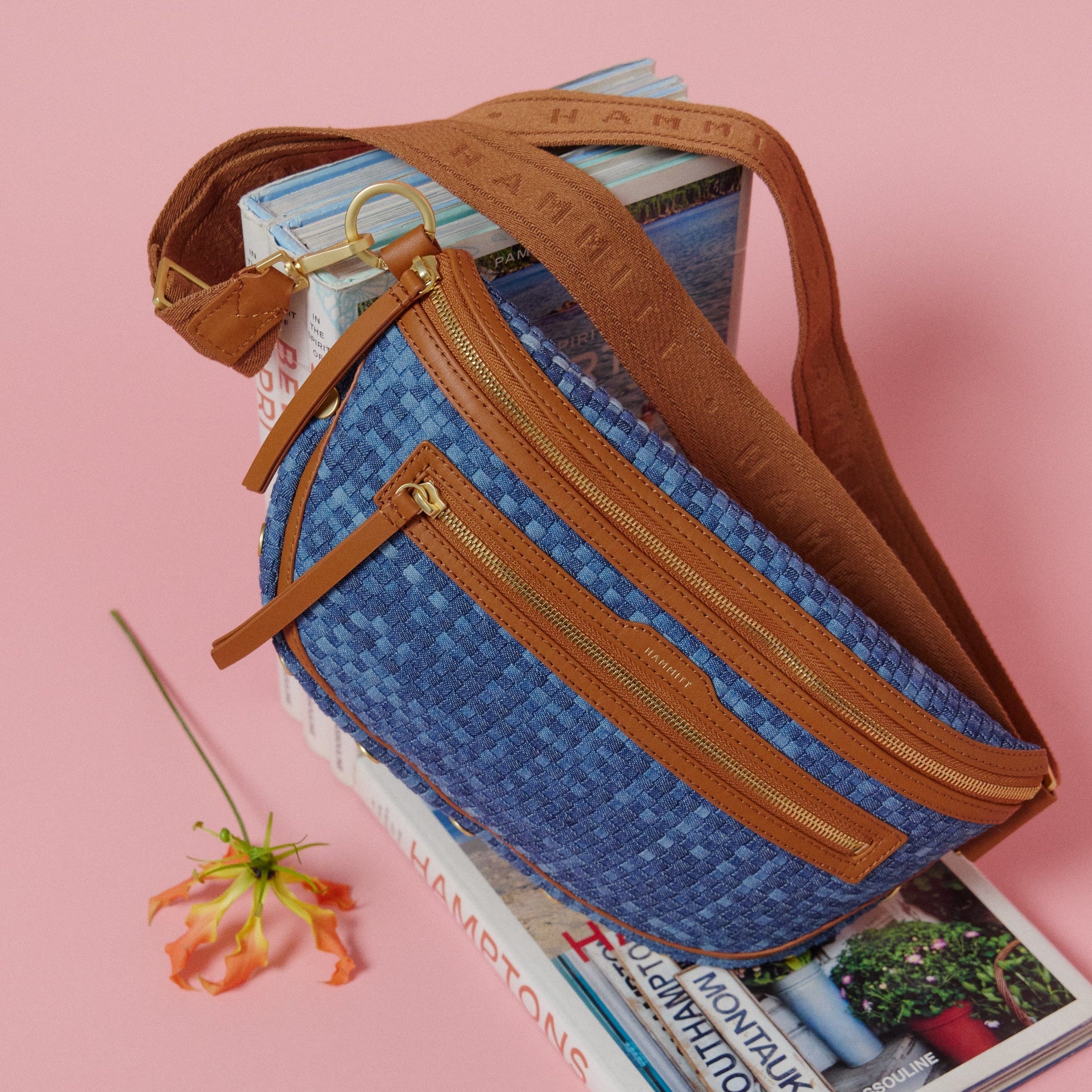Charles Crossbody | Mosaic Denim/Brushed Gold | Lrg