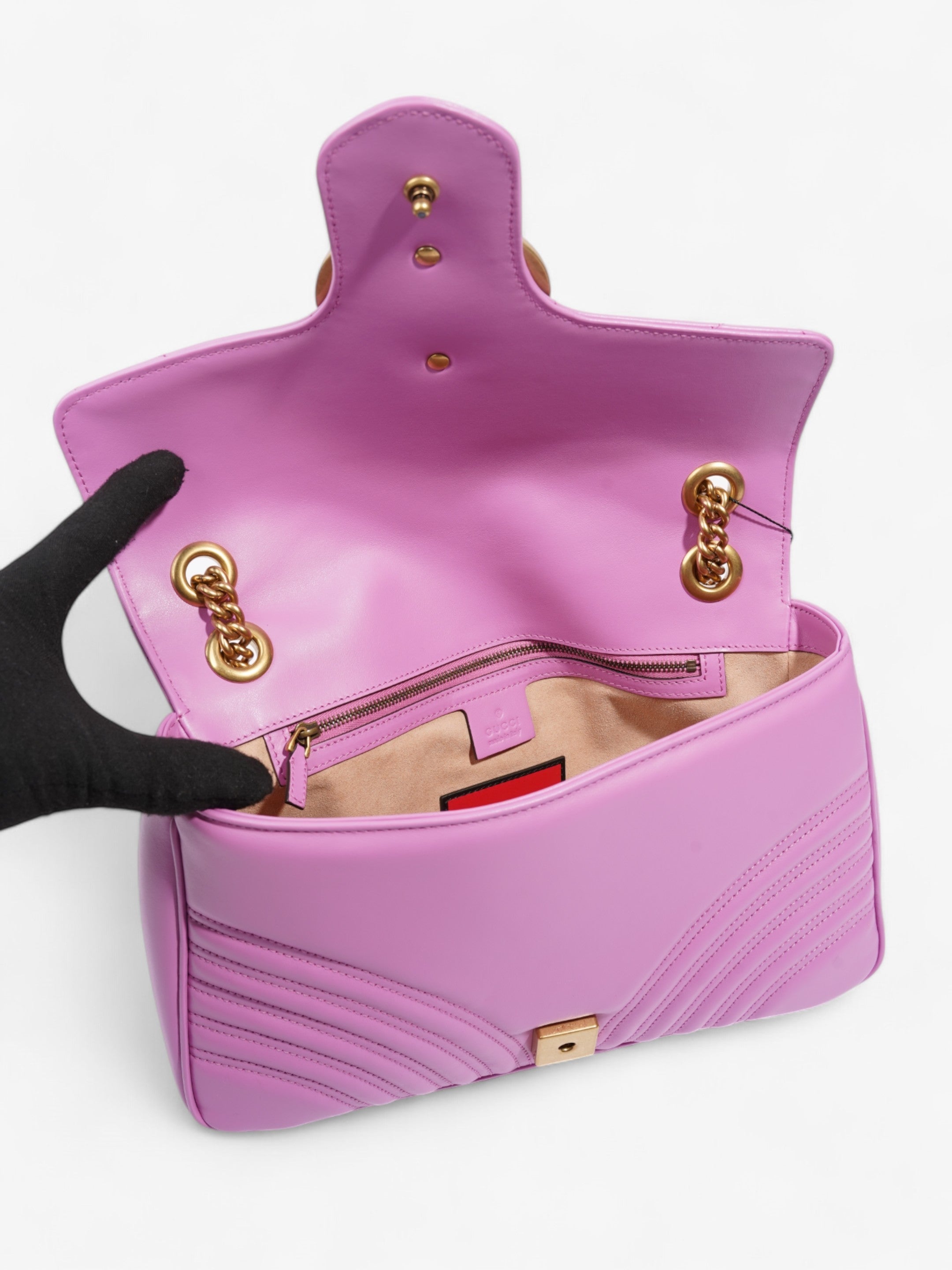 Gucci GG Marmont Light Purple Matelasse Leather Medium