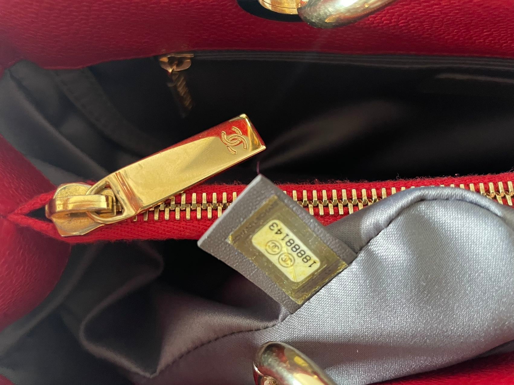 Chanel Red Medium Shopping Tote Bag with Gold Hardware