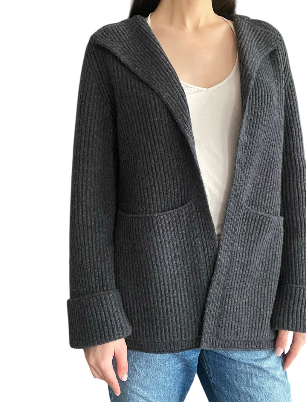 Naked Cashmere Grey Ribbed igan - XS