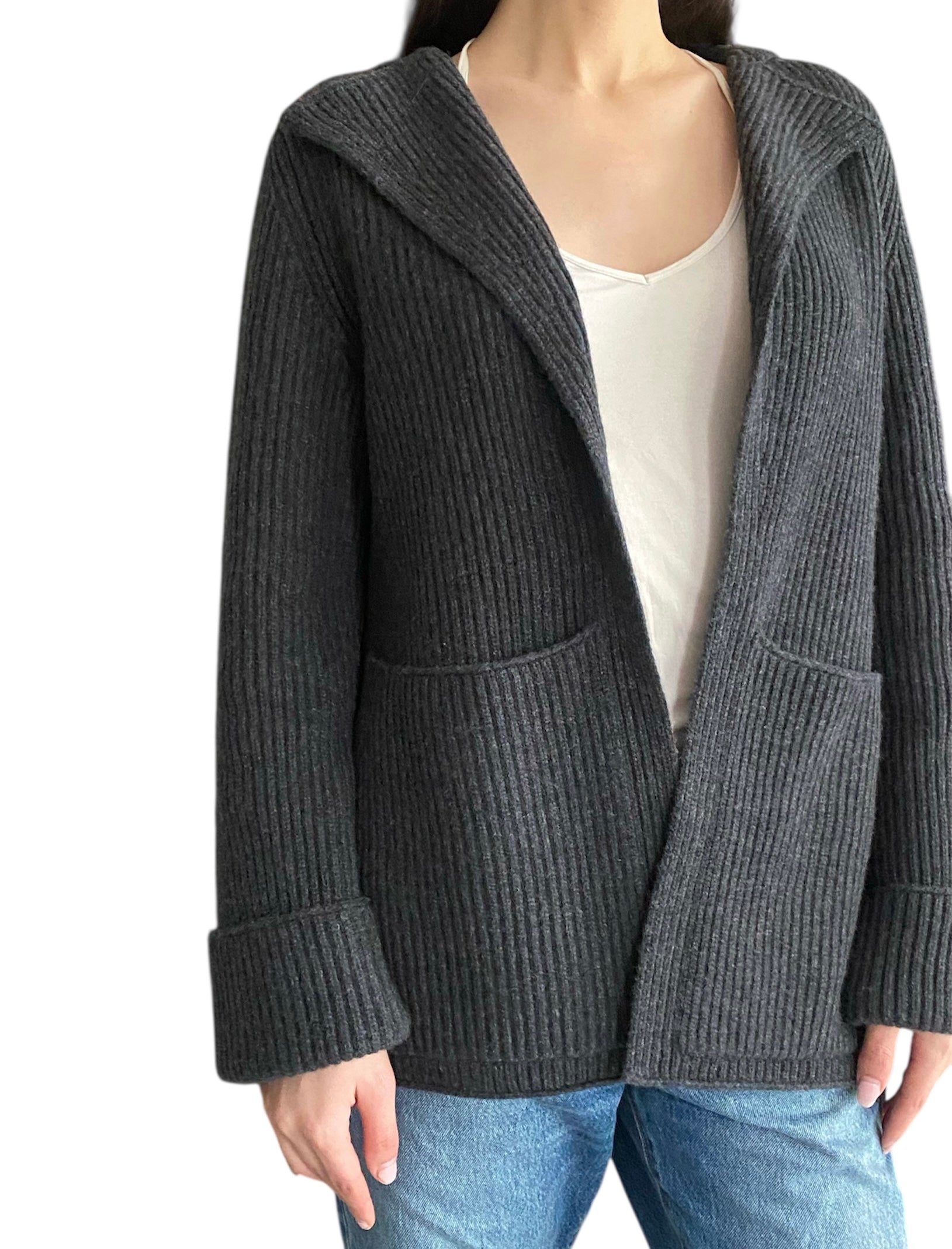 Naked Cashmere Grey Ribbed igan - XS