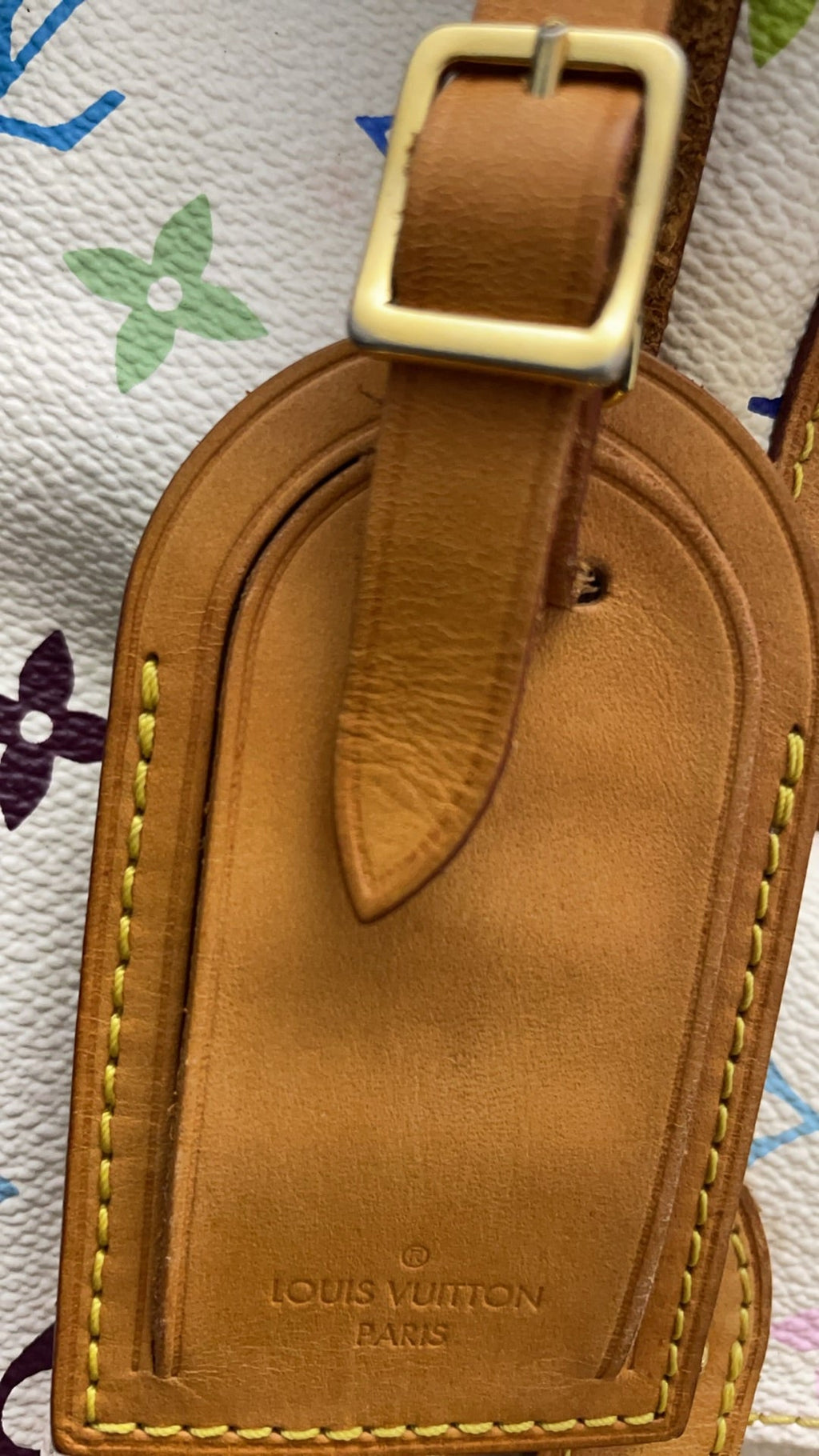 Louis Vuitton Takashi Murakami White Multicolore Monogram Coated Canvas Petit Noe Bag Gold Hardware