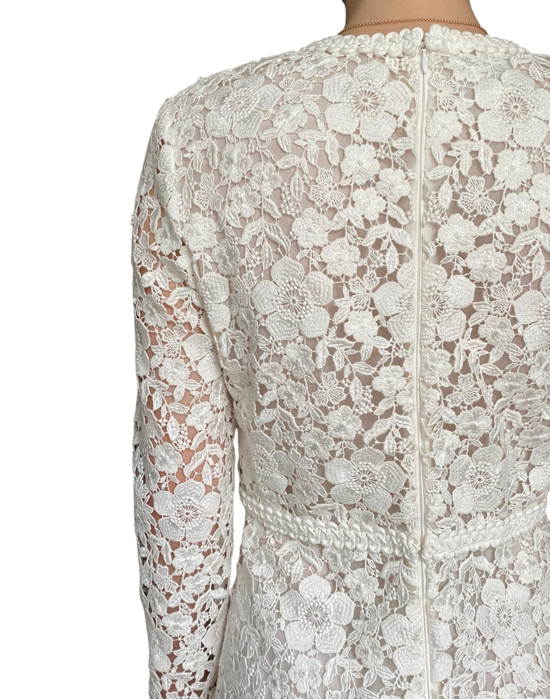 Giambattista Valli White Lace Bow Mini Dress - 44 / US 6-8