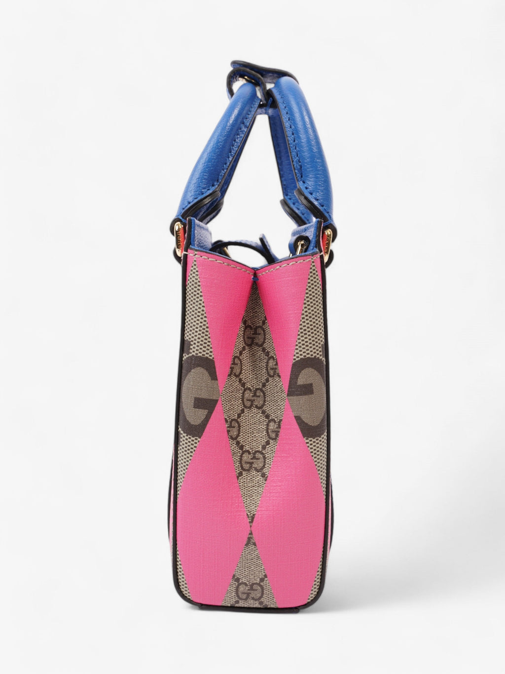 Gucci Rhombus Printed GG Blue / GG Supreme / Pink Canvas Mini