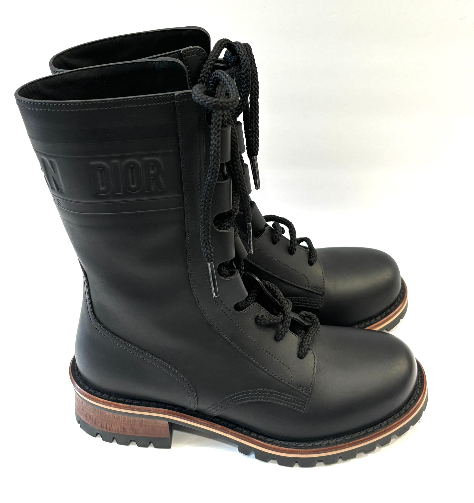 DIOR CALFSKIN LEATHER QUEST HIKING BOOTS