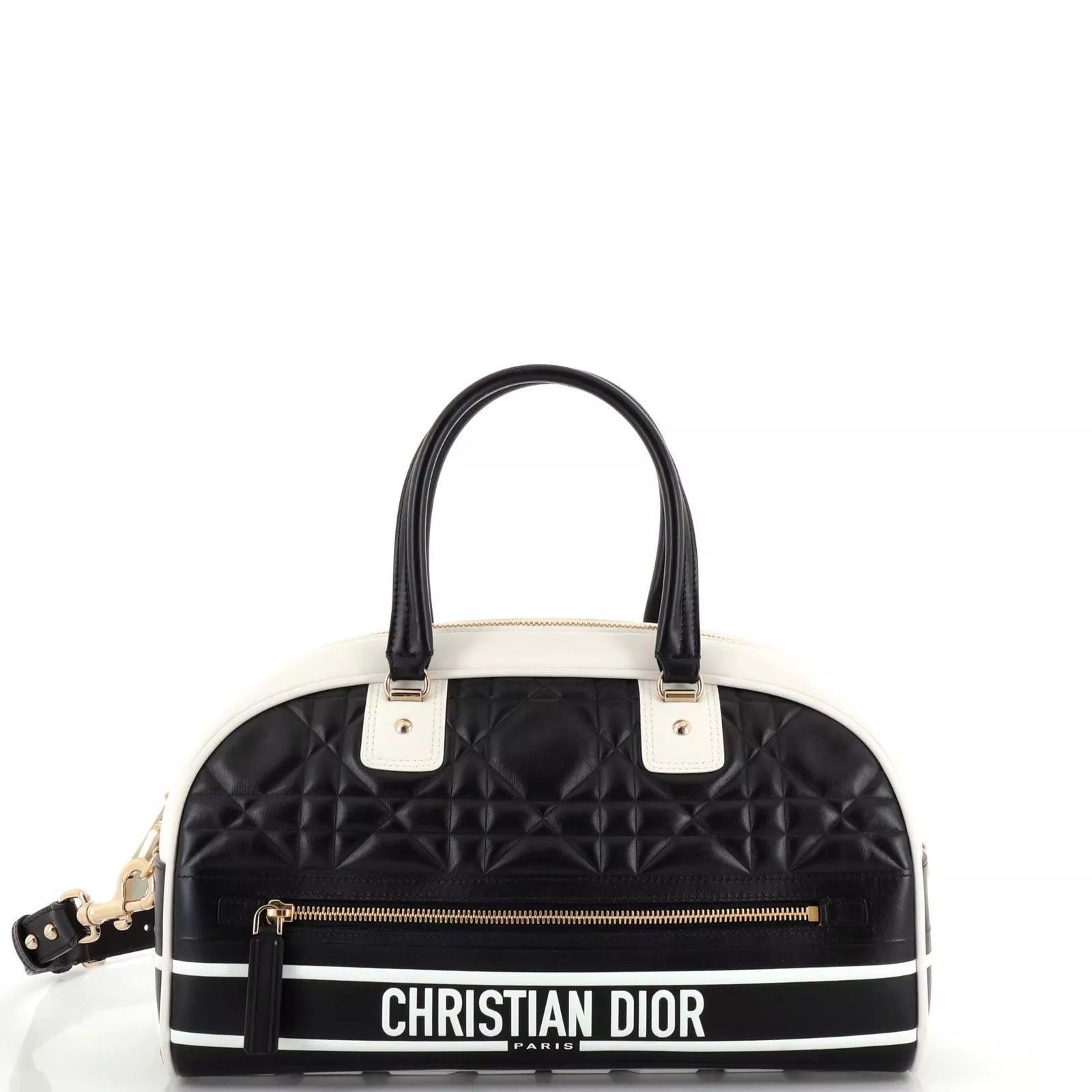 DIOR CANNAGE QUILTED LEATHER VIBE BOWLING BAG