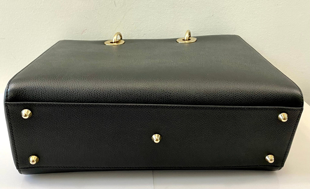 CHRISTIAN DIOR GRAINED CALFSKIN LARGE LADY DIOR BAG