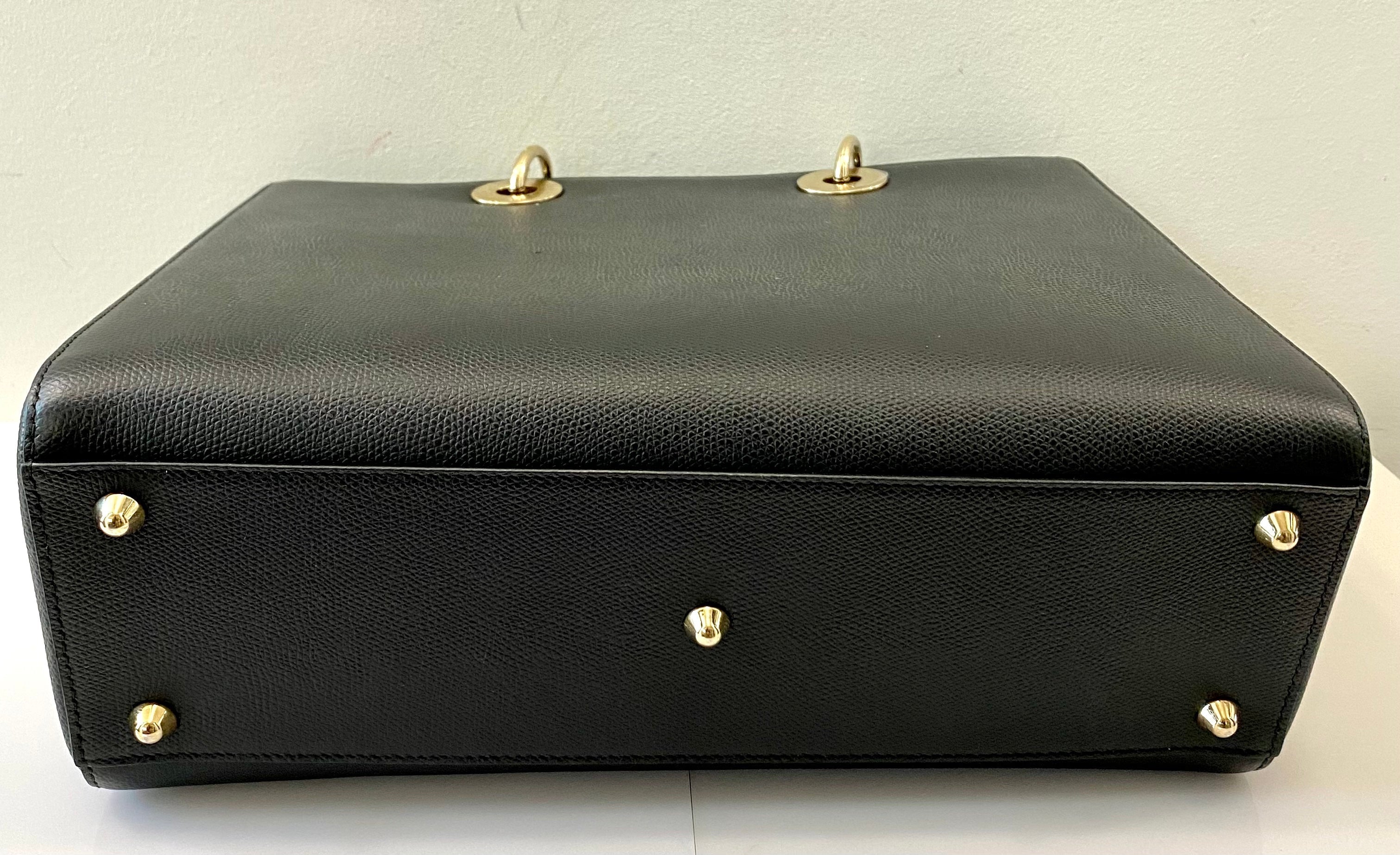 CHRISTIAN DIOR GRAINED CALFSKIN LARGE LADY DIOR BAG