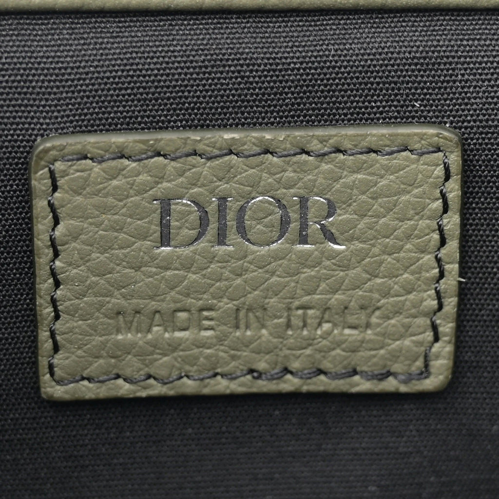 CHRISTIAN DIOR GRAINED CALFSKIN SADDLE DRAWSTRING BACKPACK