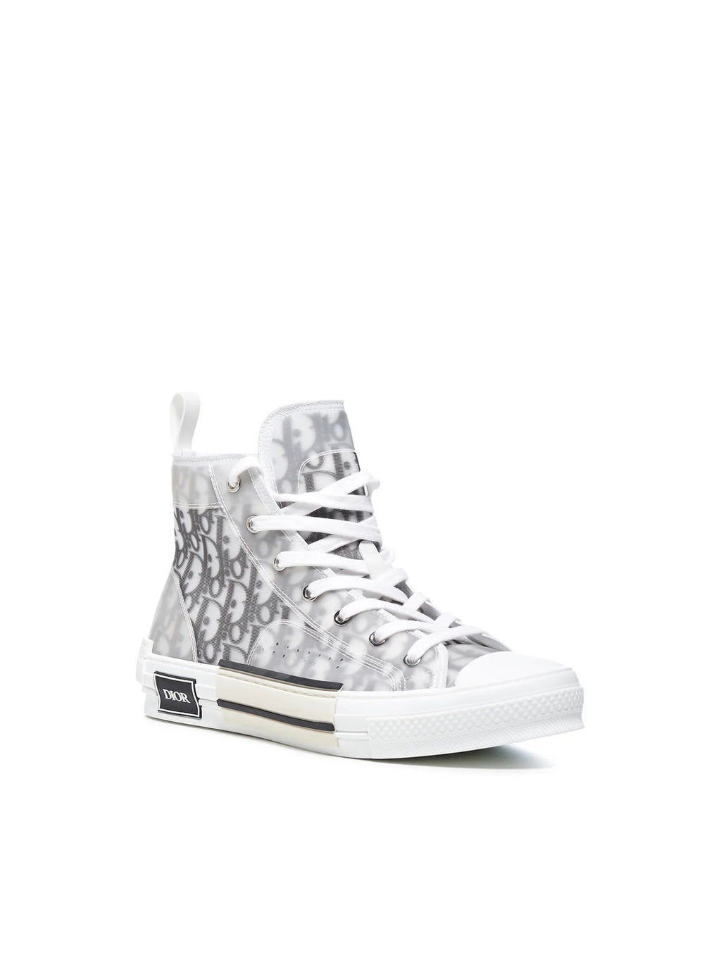 DIOR MEN'S B23 OBLIQUE CANVAS HIGH TOP SNEAKERS