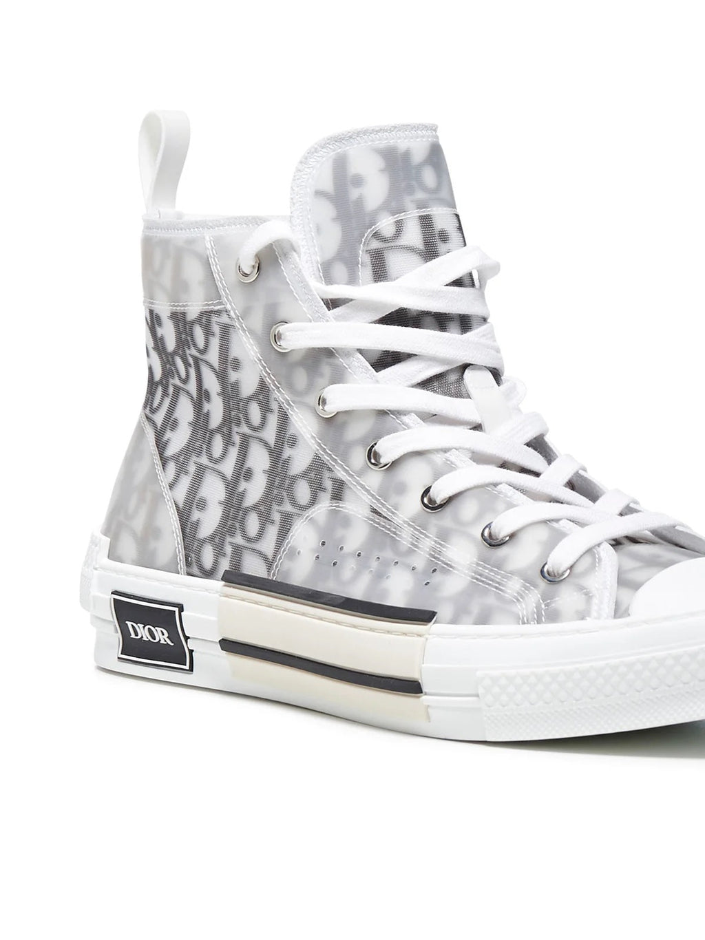 DIOR MEN'S B23 OBLIQUE CANVAS HIGH TOP SNEAKERS