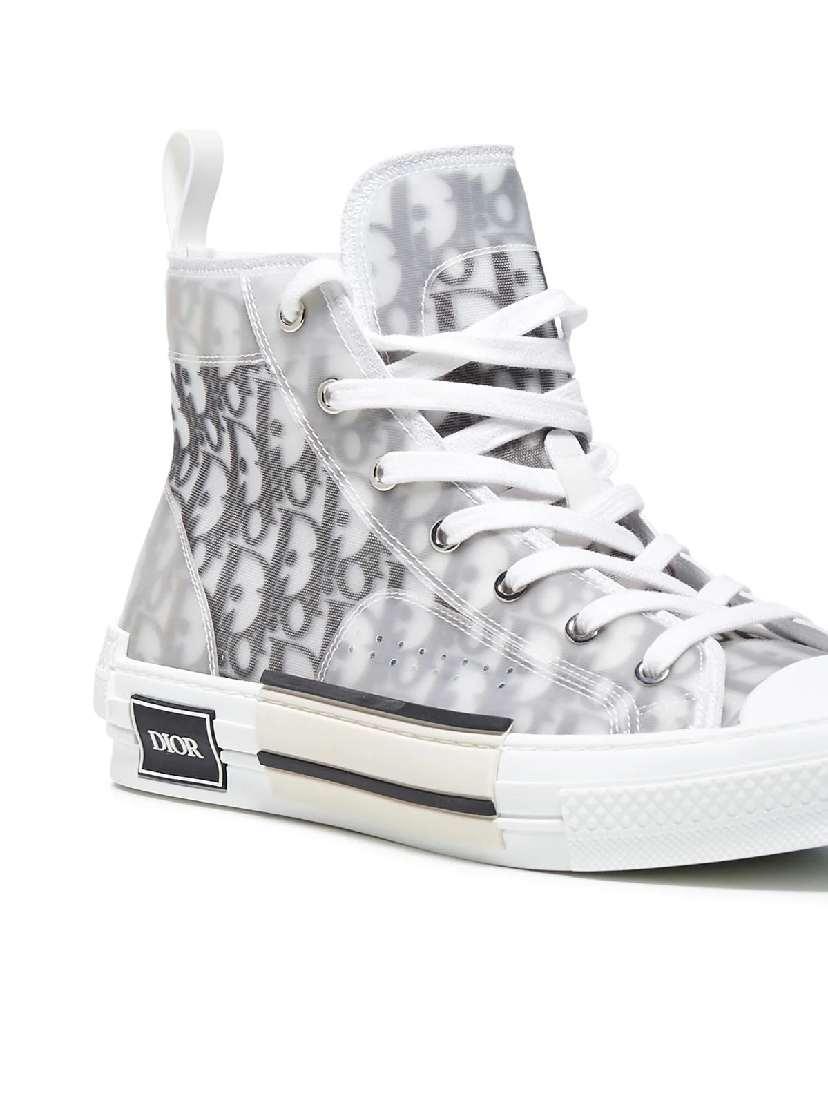 DIOR MEN'S B23 OBLIQUE CANVAS HIGH TOP SNEAKERS