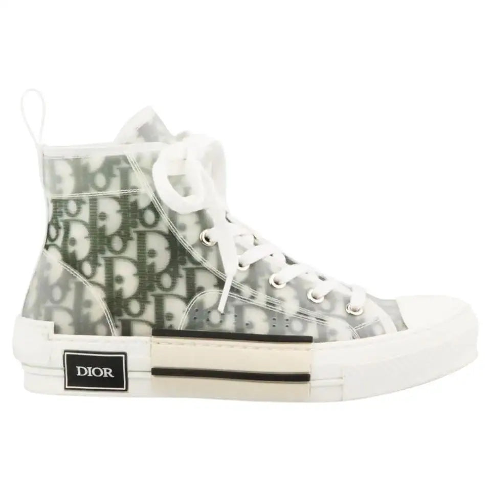 DIOR MEN'S B23 OBLIQUE CANVAS HIGH TOP SNEAKERS