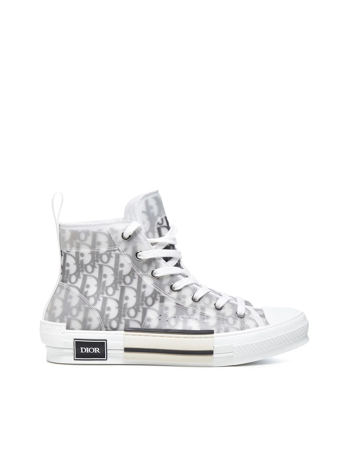 DIOR MEN'S B23 OBLIQUE CANVAS HIGH TOP SNEAKERS